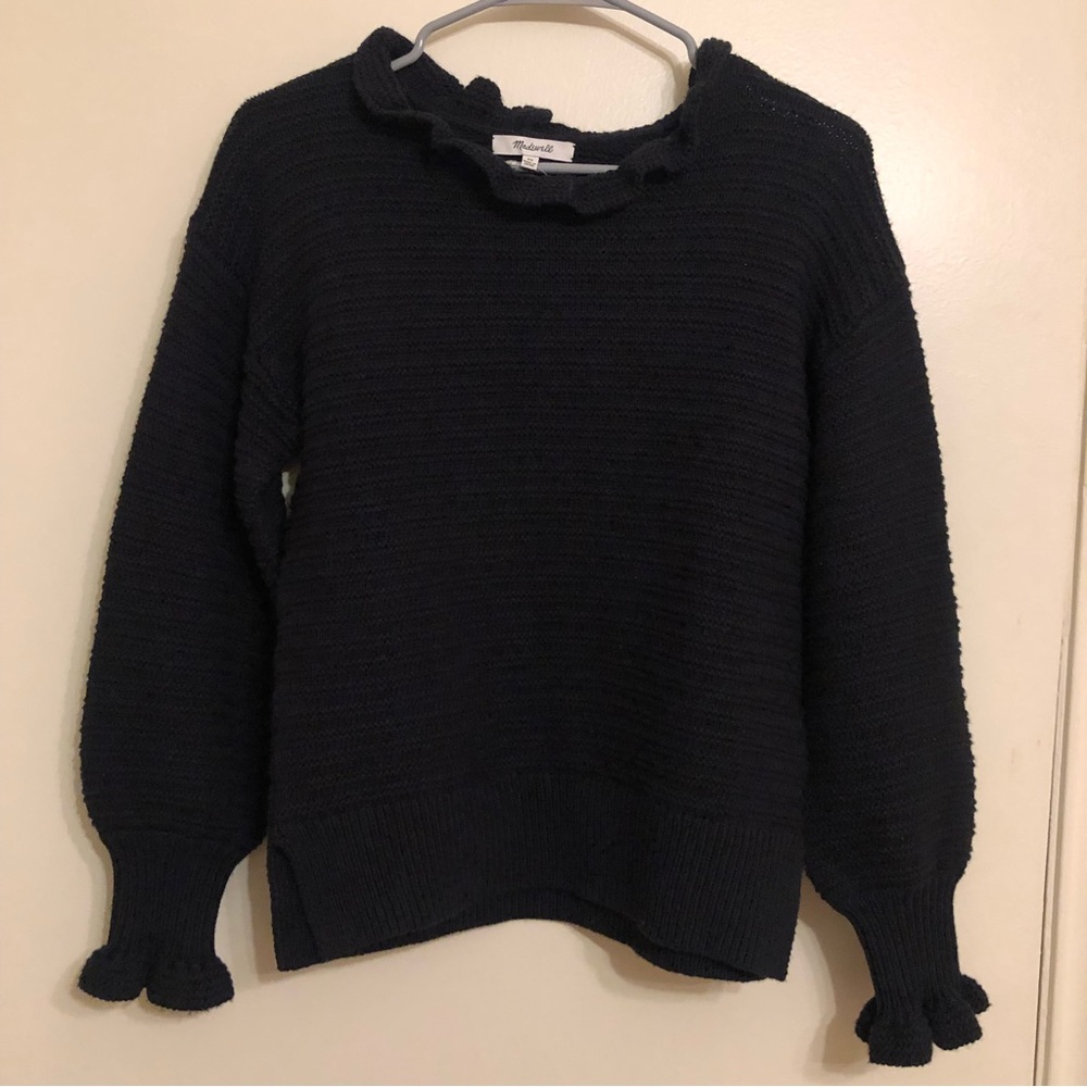 NWT Madewell Ruffle Neck Sweater Size XS